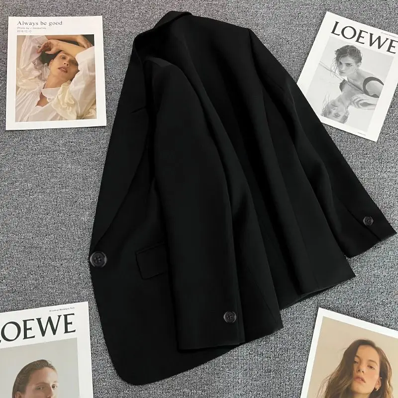 Abbigliamento donna Trend 2025 Blazer Donna con spacco Un bottone Basic Novità vestibilità Perline Primavera Estate Cardigan con scollo a V retrò