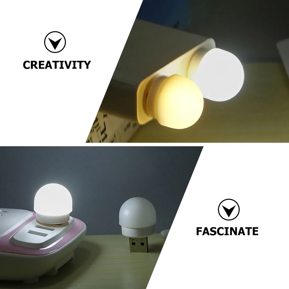 

2 pcs USB Night Lights Mini LED Lamps Rechargeable Portable Emergency Bedroom Nursery Small Size Computer Powered