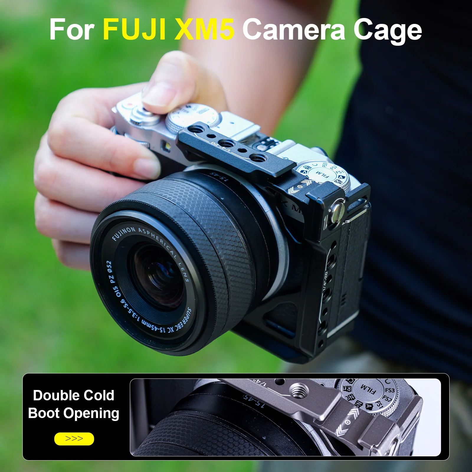 Suitable For Fuji Xm5 Camera Rabbit Cage Stabilizer Metal Expansion Protective Frame For Fuji Xm5 Board Camera Protective Case