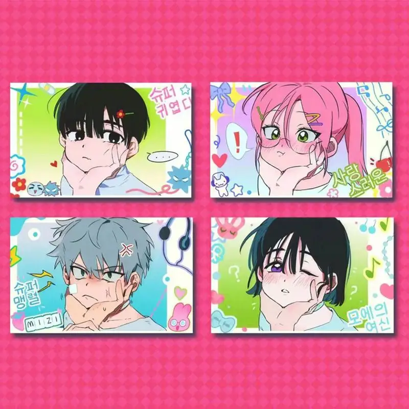 エイリアンステージアニメカードコレクション、ファンのための小さなポストカード、メッセージと写真の装飾、ギフトコレクション、ivti till、amy lomo、新しい、4個、2025