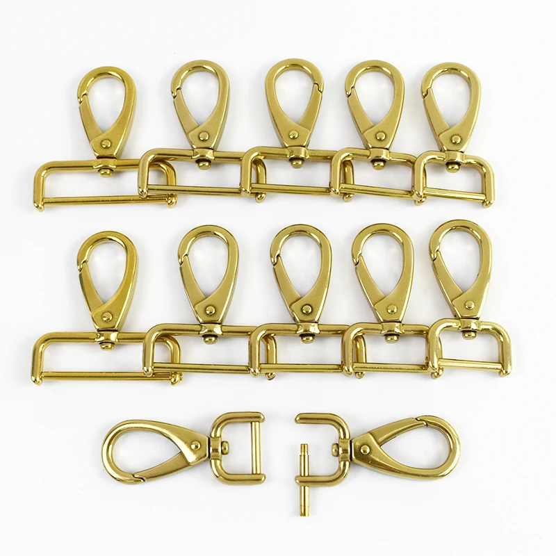 

1-5 шт. съемный твердый латунный карабин металлическая поворотная застежка поводок для собаки брелок пряжка маленький карабин вешалка DIY кожаное ремесло