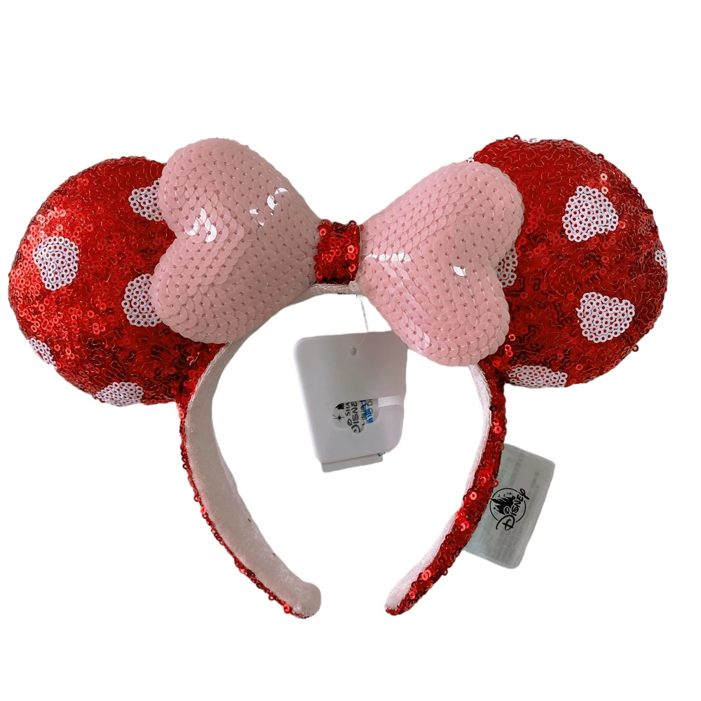 2023 Original Disney Minnie Mouse Ear Headband Holiday Christmas Halloween Headdress Cosplay for Adults Kids Hair Accessories