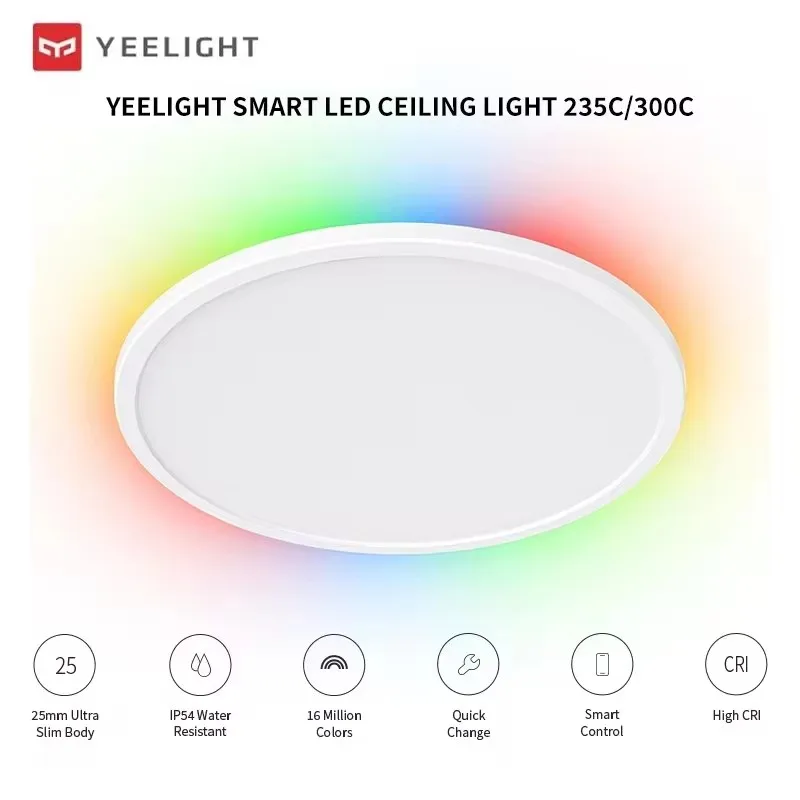 Global Version Yeelight Smart Ceiling Light RGB Wifi 18W/21W Dimmable 2700-6500K Ultra Slim Smart Voice Control Work with Mihome