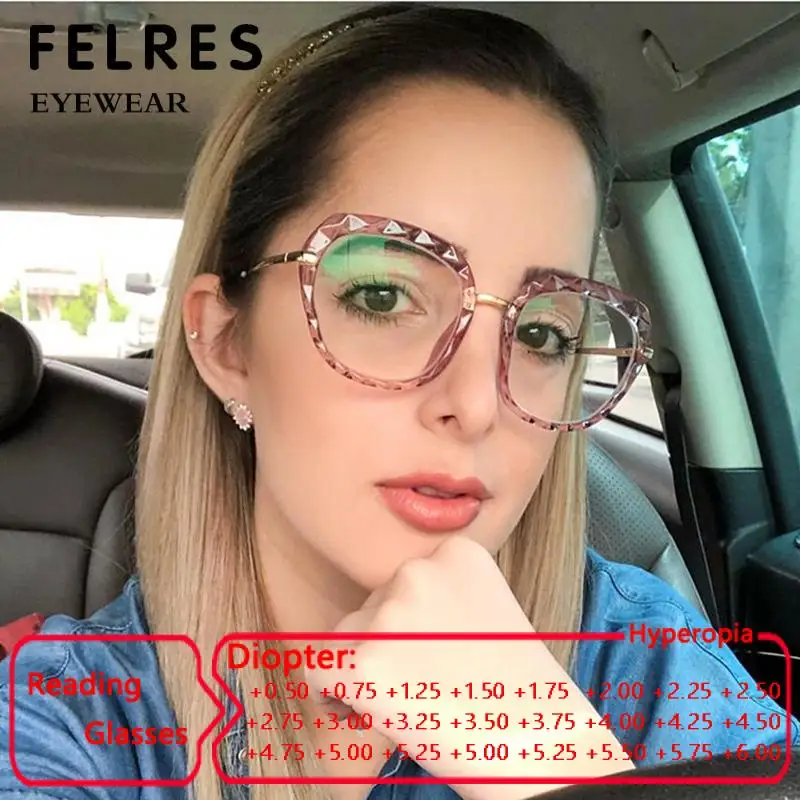 

Clear Reading Blue Light Glasses Women High Quality Presbyopic Eyewear TR90 Ultralight Farsight Eyeglasses Prescription +1.5+2.0