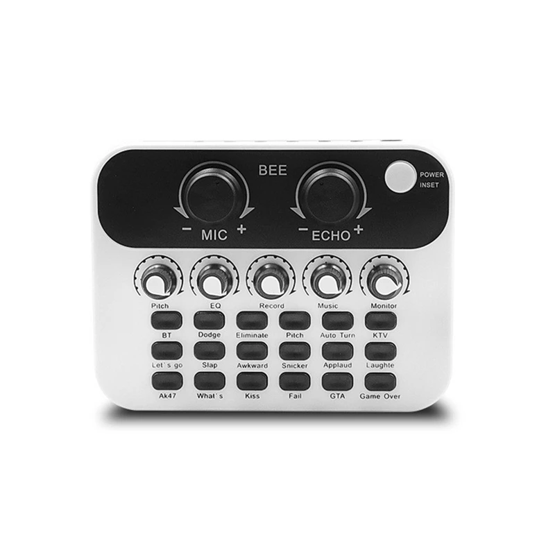 

Live Sound Card V8 Mini Audio Interface Podcast Mixer Suitable For PC Computer Phone Broadcast Recording Effects, Durable