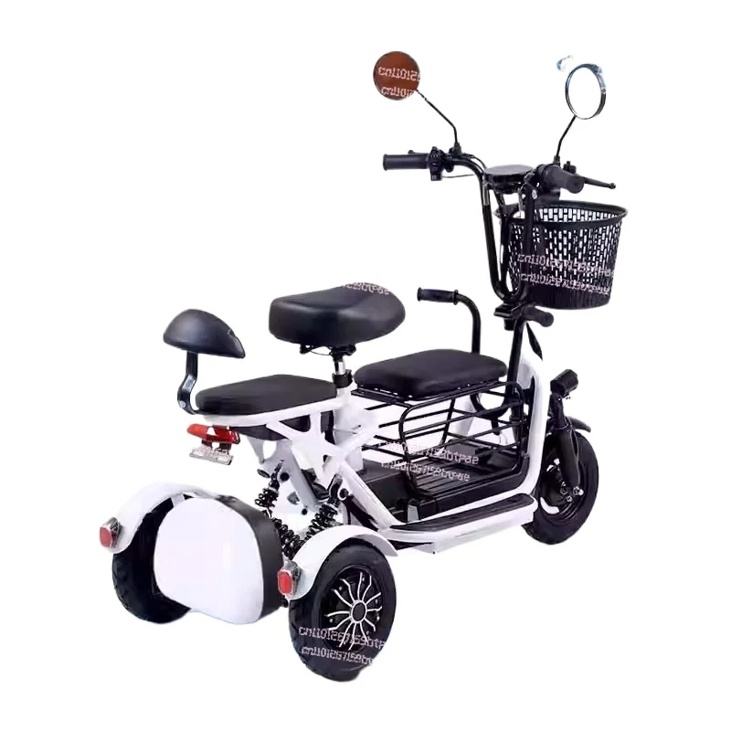 

Electric car tricycle household small pick-up and drop-off children, ladies parent-child folding elderly scooter battery car