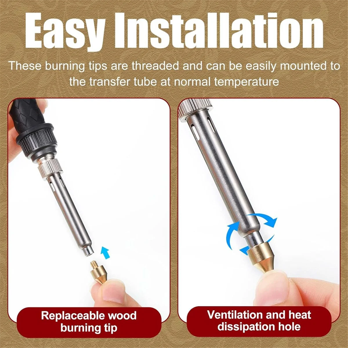 

JAS-43 Pieces Wood Burning Tip Set Wood Burning Tip Wood Burning Tips Template for DIY Embossing and Carving CAU30ts