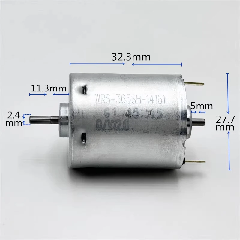 

RS-365H-14161 Micro 365 Motor Dual Shaft DC 12V 14.4V 18V 24V 10500RPM Mini 28mm Electric Motor DIY Hobby Toy Sweeper Robot