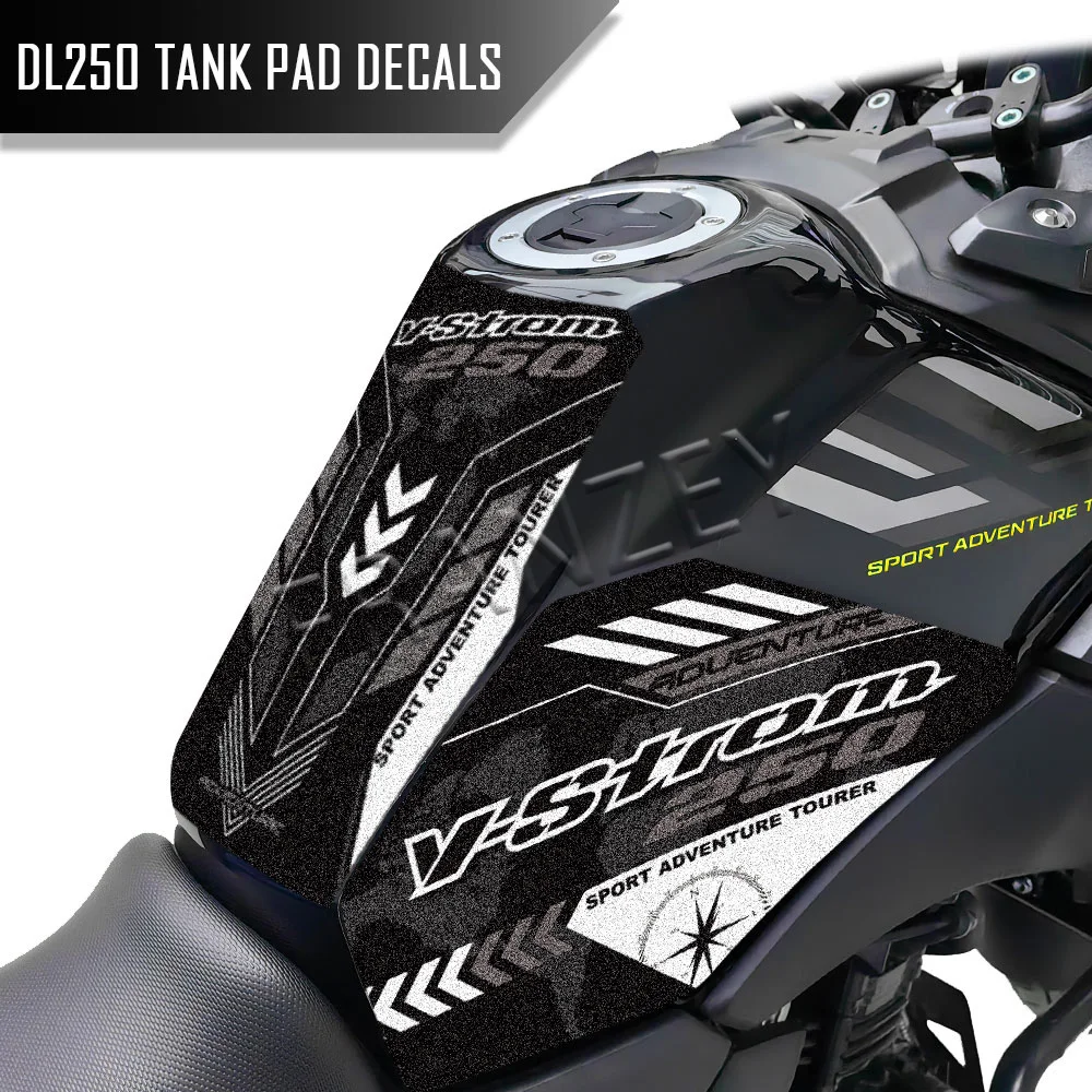 For Suzuki VSTROM DL250 V-Strom250 Motorcycle Fuel Tank Pad Stickers Gas Cap Cover Protect 3M Decals Kit Accessories