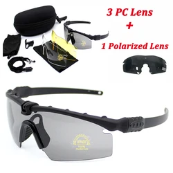 Occhiali tattici militari da esterno Occhiali protettivi UV400 Occhiali di sicurezza per tiro con pistola ad aria compressa Occhiali da sole sportivi polarizzati da caccia
