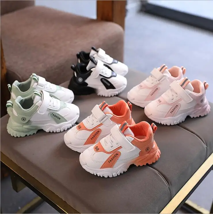 Size 21-30 Children Damping Casual Sneakers Boys Wear-resistant Sneakers Girls Lightweight Shoes Baby Shoes With Breathable