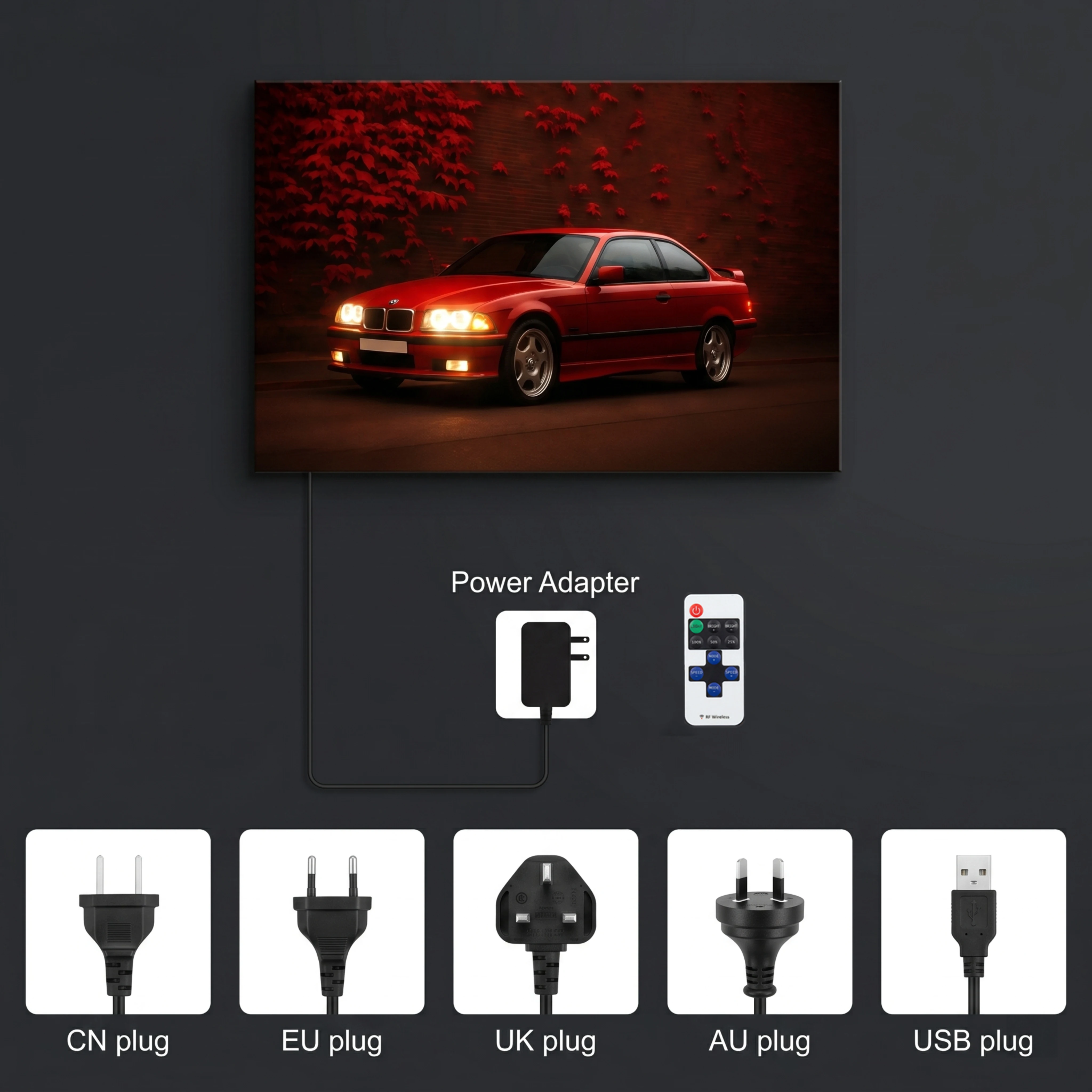 Customizable USB Remote Control Color Changing LED Neon Lights for Cars Garages Bars Rooms - Hanging Artwork for Birthdays