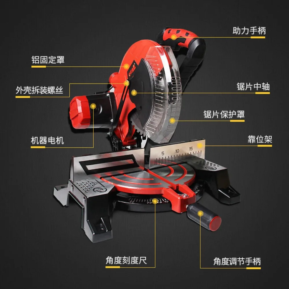 9105 10 Inch High Precision Miter Saw 45 Degree Aluminum Wood Cutting Sliding Compound Saw