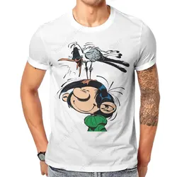 100% Cotton  T-shirt Gaston Lagaffe Anime Print Comfrot Men's Women's T-Shirts Loose Oversized Short Tee Trend Fun Versatile