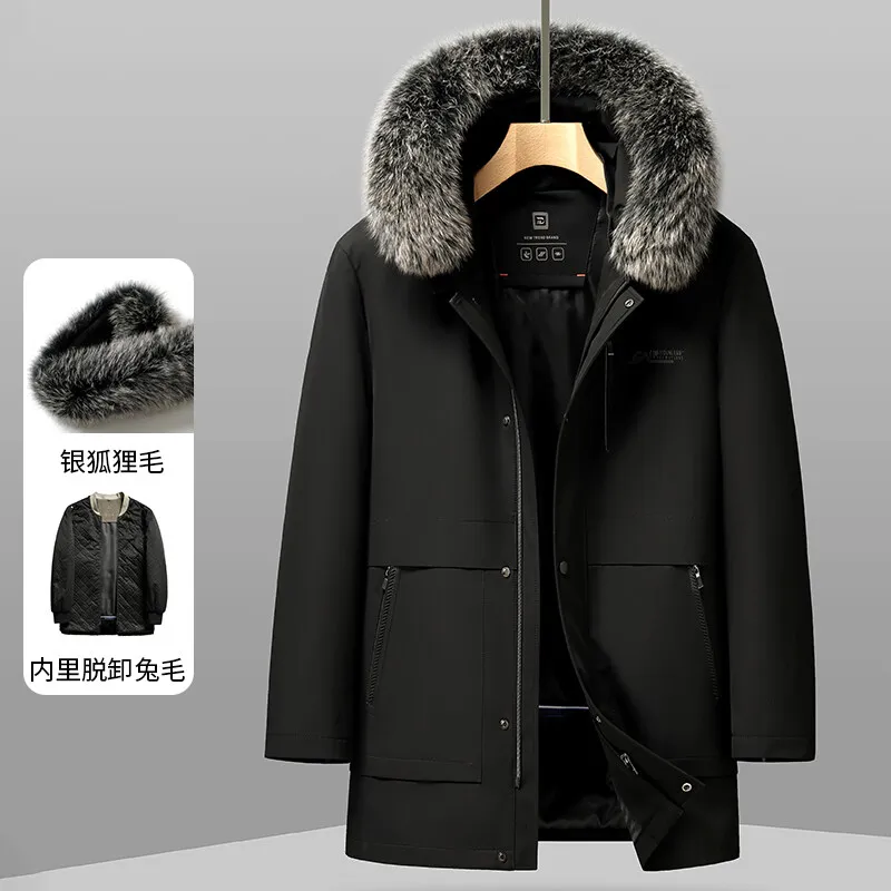 90% witte eend donsjassen mannen Winter Heren Donsjack Hoogwaardige Effen Kleur Dikke Warme Outdoor mannen Winddicht Parka parka