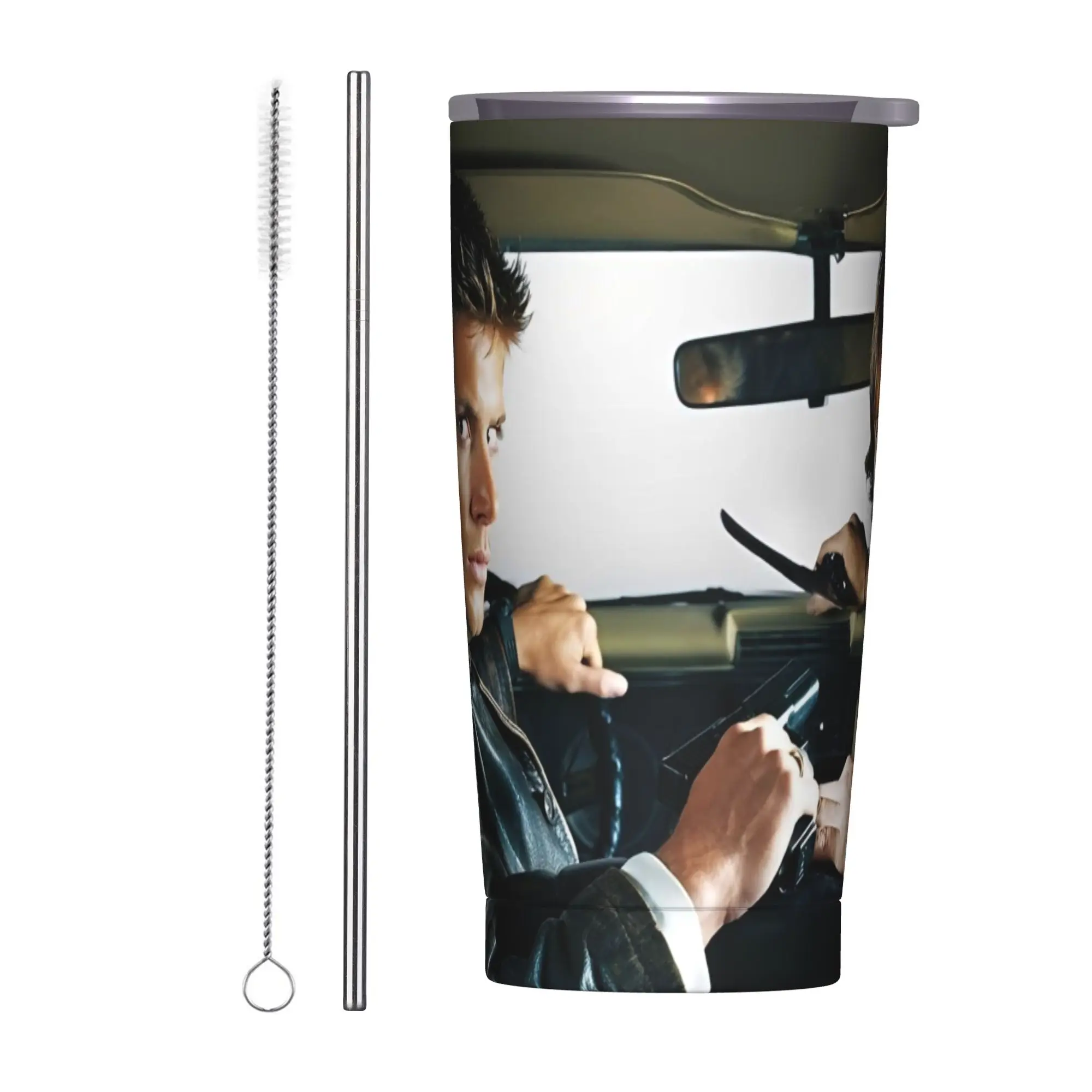 

Supernatural Movie Insulated Tumbler with Lid Stainless Steel Coffee Mugs Office Home Spill Proof Cups, 20oz