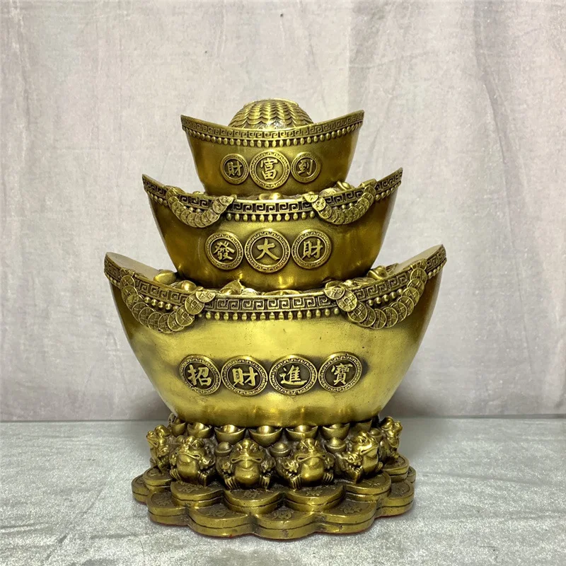 Golden Toad Wealth and Prosperity Money Box Copper Yuanbao Ornament Crafts Wholesale