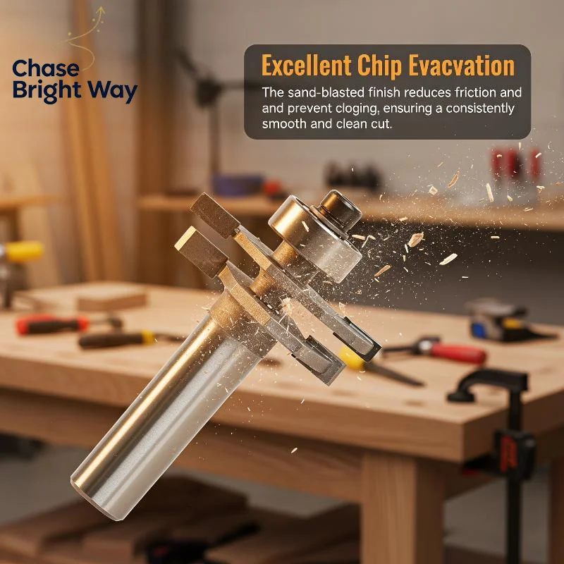 Ball Bearing T-grooving Cutter 1PCS Chip-free Cutting Slotting Tool for Game Machine Wood Board Picture Frame Making Use