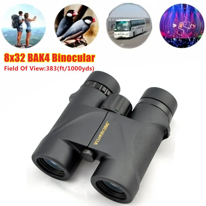 

Visionking Compact 8x32 Roof Binoculars Nitrogen Waterproof Professional FMC Bak4 Long Range Birdingwatching Camping Telescope