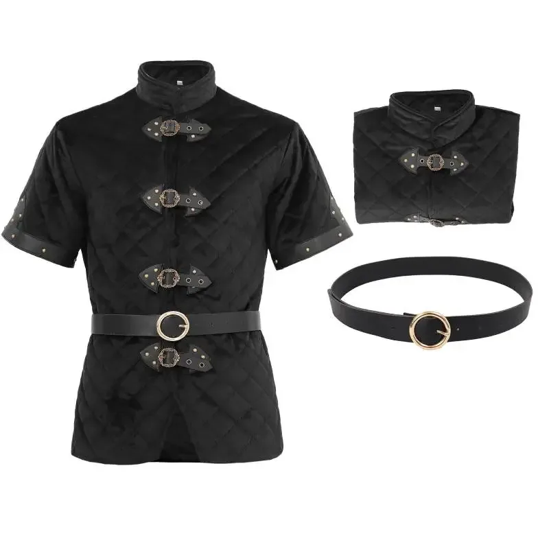 

DAZCOS Мужской мягкий жилет Gambeson без рукавов Aketon Armor Средневековый рыцарь Surcoat Хэллоуин LARP Костюм Платье