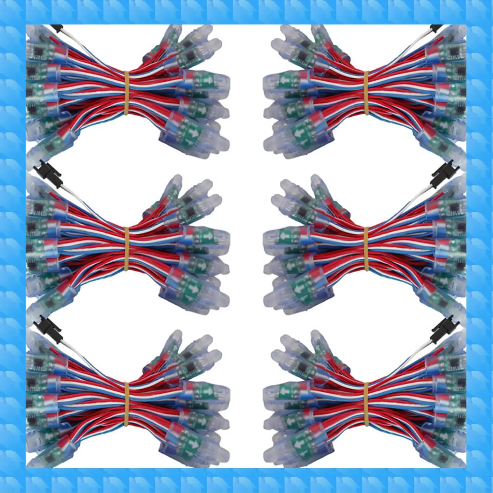 ETRT 300Pcs WS2811 LED Pixel Light String Advertising Pouring Waterproof Full Color Perforated Light 12Mm DC 5V