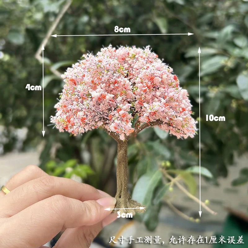 10 cm hoge simulatie kersenboom model miniatuur gebouw zandtafel park landschapsarchitectuur decoratie 1/87 schaal trein spoorwegindeling