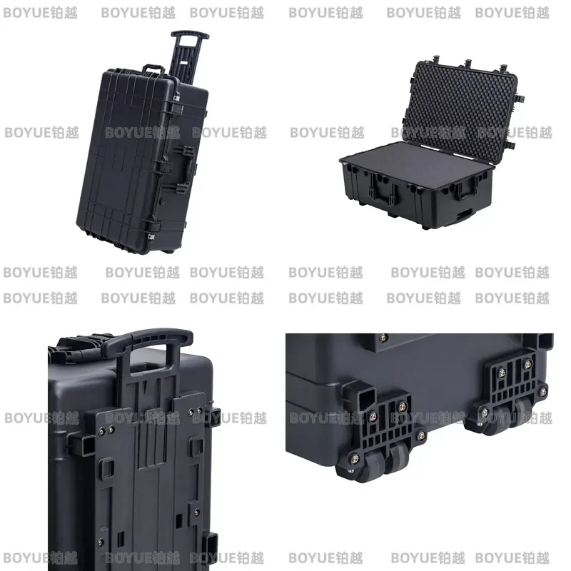 Large Hard Shell Tool Box Trolley Case Heavy Duty Waterproof Storage Container with Custom Foam Insert High Capacity Wheeled
