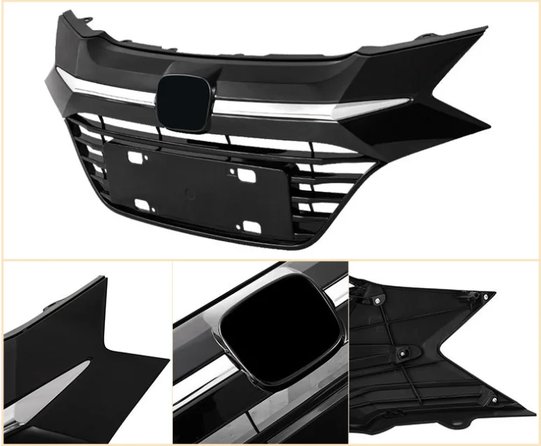 ABS Black Middle Grill Racing Grills Sport Style Chrome Black Grill Fit For Honda H-RV HRV VEZEL 2015-2018