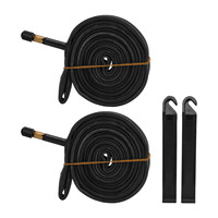2 Inner Tubes with 2 Tire Levers 2 Pack 700x23C Bike Inner Tube 48mm Schrader Valve Butyl Rubber Bike Tube with 2 Tire Levers
