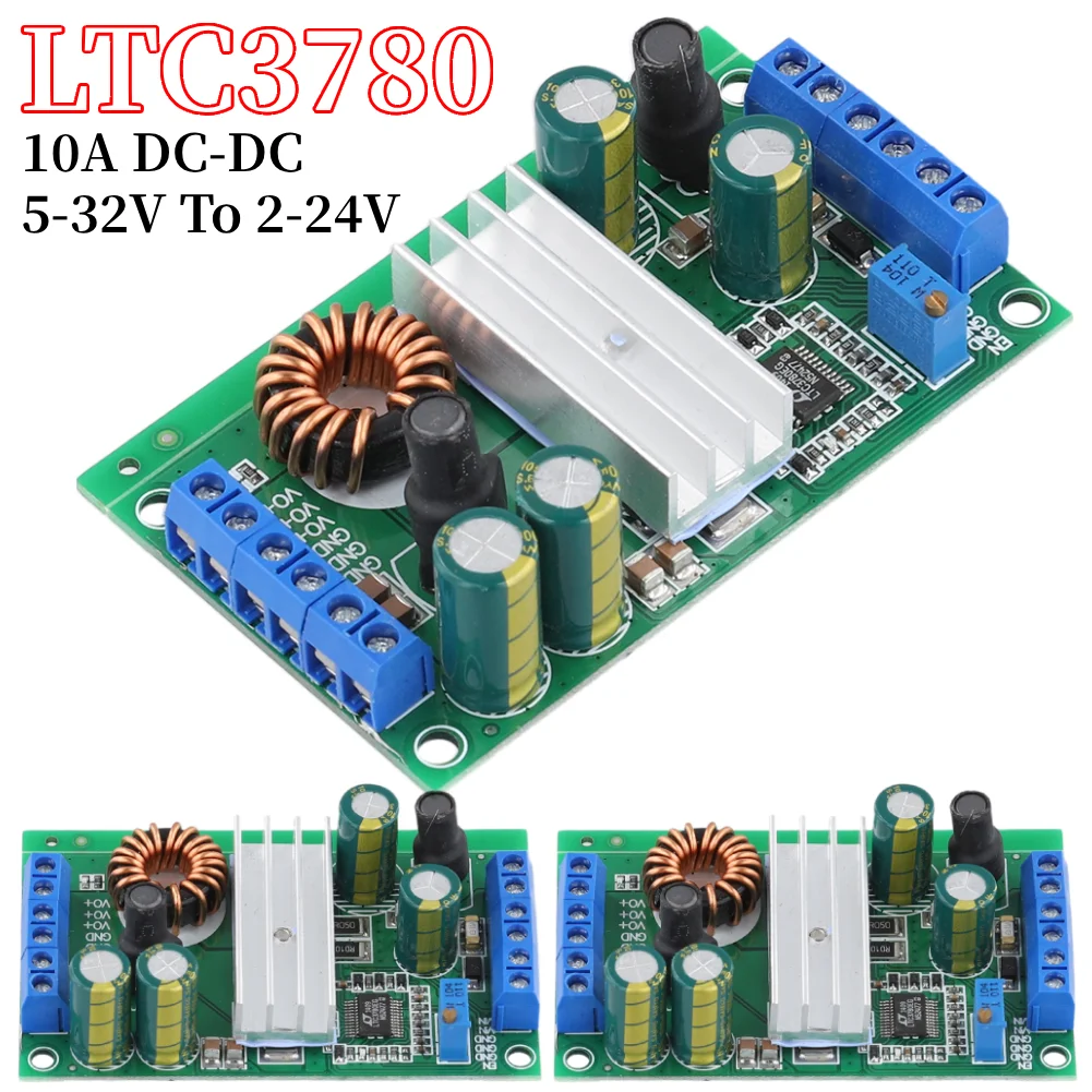 

Модуль питания LTC3780, 10 А, DC-DC от 5 до 32 В до 2-24 В, автоматический понижающе-повышающий модуль, автоматический регулятор понижения, зарядный модуль
