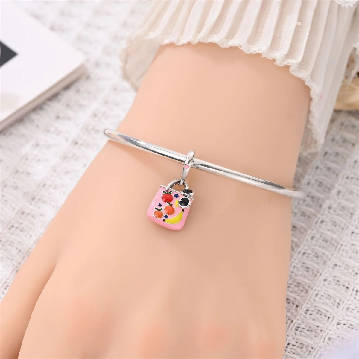 2026 S925 Silver Daisy Bicycle Shell Sea Turtle Dolphin Butterfly Backpack Cowboy Bull Charm Beads Pendent Necklace DIY Jewelry