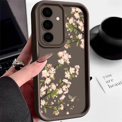 Flowers Case For Samsung Galaxy A17 A55 A56 A54 A53 A14 A34 A35 A36 A25 A15 A16 A26 5G Shockproof Soft TPU Silicone Phone Cover