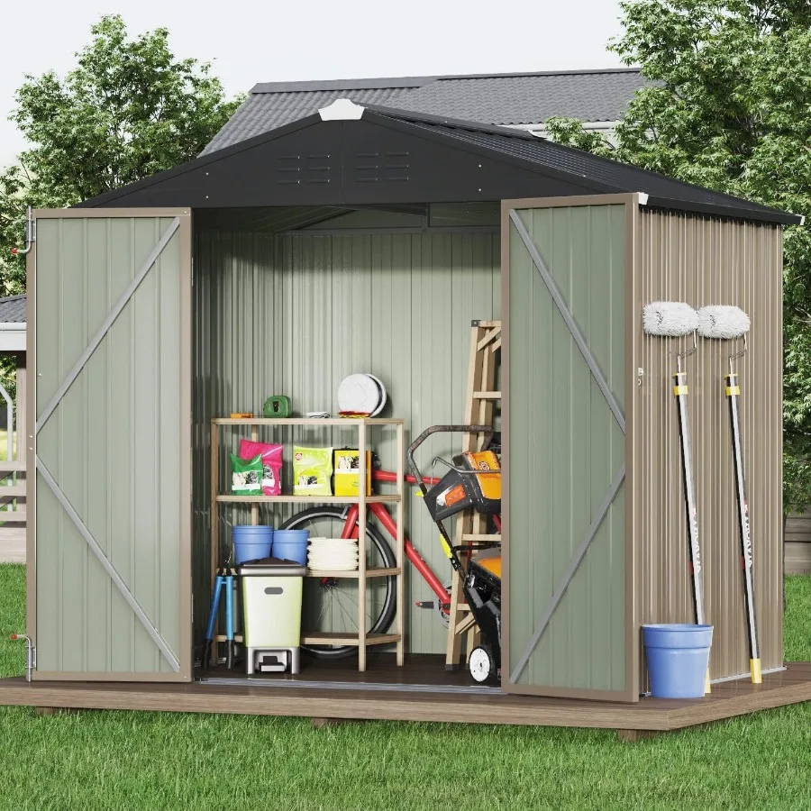 Feet Outdoor Storage Durable Polyethylene Gray Weatherproof Design