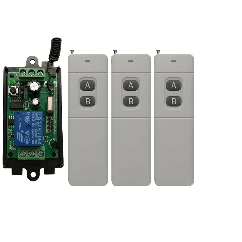 3000M Long Range DC9V 12V 24V 1CH 1 CH RF Wireless Remote Control Switch System,315/433.92 Mhz,Transmitter+Receiver Garage Doors
