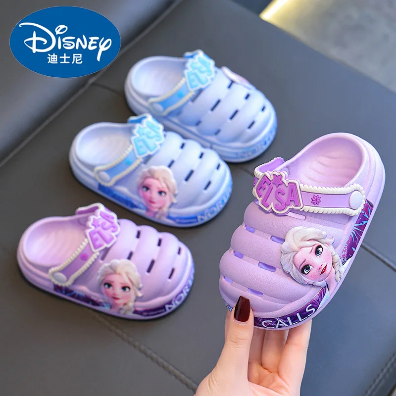 

Disney Princess Frozen Elsa Summer Children's Slipper Kids Sandals Girls Garden Shoes Waterproof Non-slip Slippers Hole Shoes