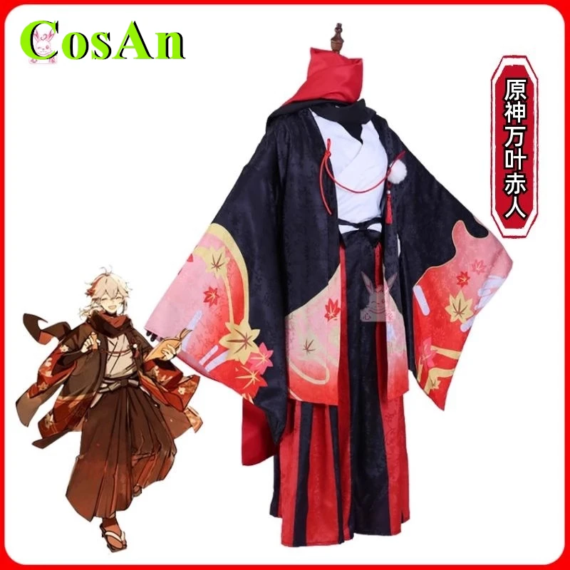 CosAn Game Genshin Impact Kaedehara Kazuha Cosplay Costume Five Kasen Fashion Uniforms Activity Party Role Play Clothing