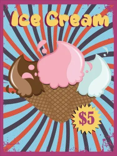 Eiscreme Vintage Retro Metallschild-Aluminium