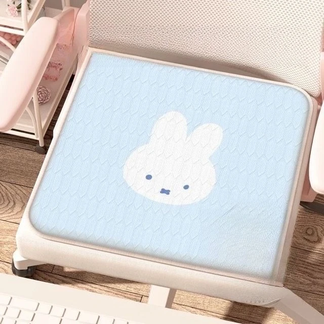 Anime Coolness Tencel Cute Cartoon Miffy Square Cushion Dining Chair Butt Pad Four Seasons Universal Office Chair Sedentary Mat view 3