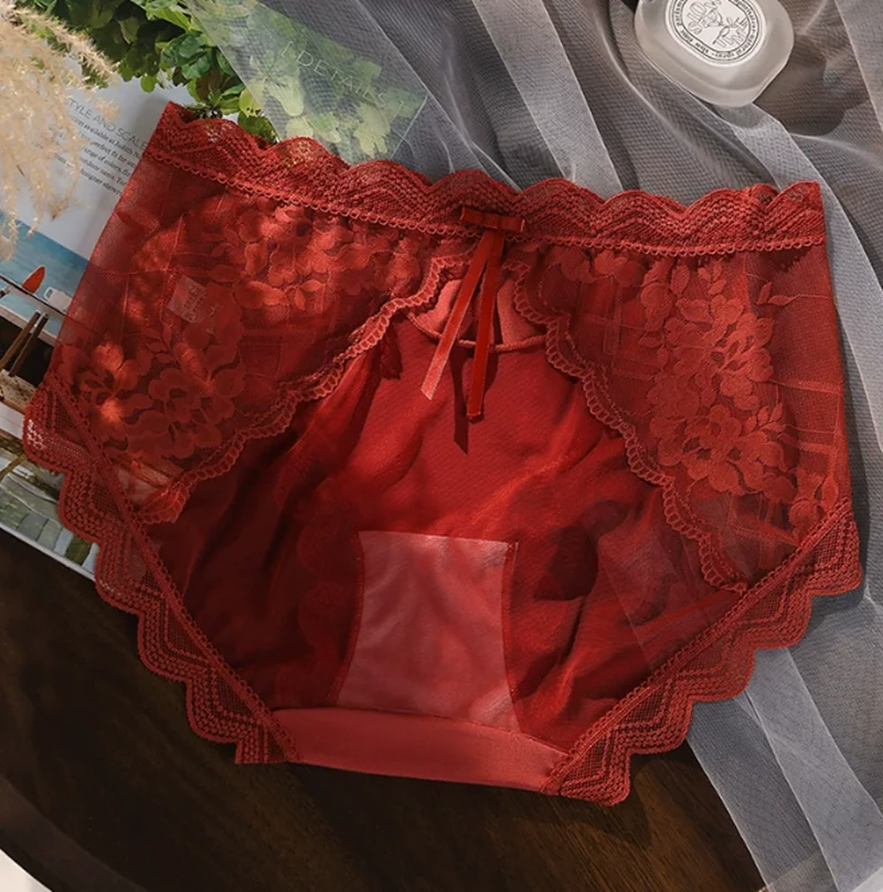 New sexy ladies panties high waist lace large size cotton bottom female briefs comfortable breathable quality underwear women