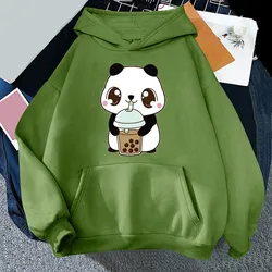 Women's Hoodies Cute Panda Print Fashion Sweatshirts Harajuku Female Blouse Y2K Long Sleeve Pullover Tops Hooded Casual Hoodies