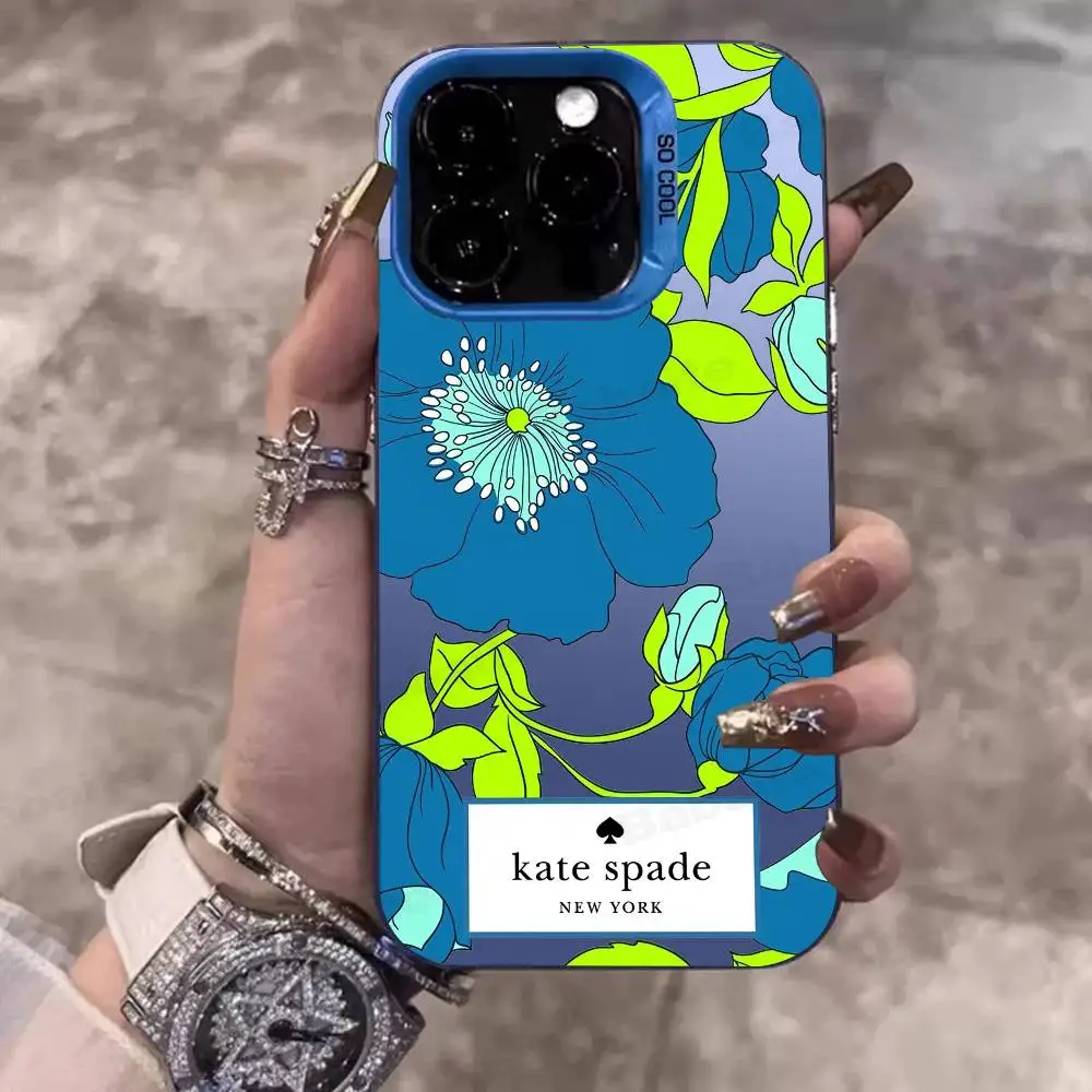 حافظة هاتف K-Kate S-Spade Flower لهاتف آيفون 17 16 15 14 13 12 11 Pro Max Plus Pro غلاف ملون