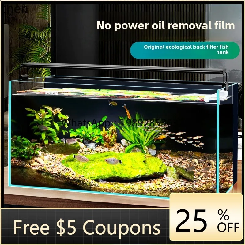 

household fish tank new small living room desktop back filter landscaping ecological tank aquarium