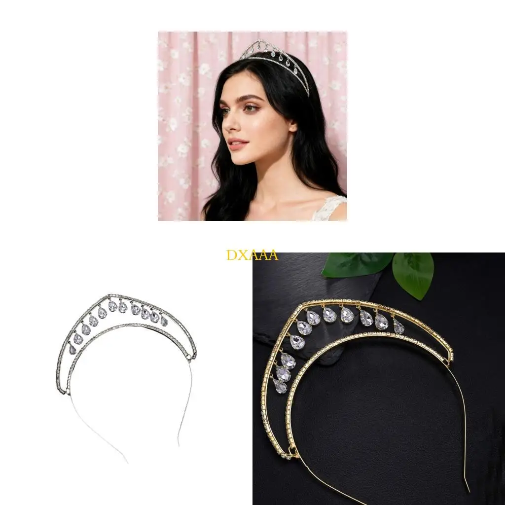 

DXAA Shining Tiaras Rhinestones Hairband for Wedding Ceremony Evening Event DressingUp