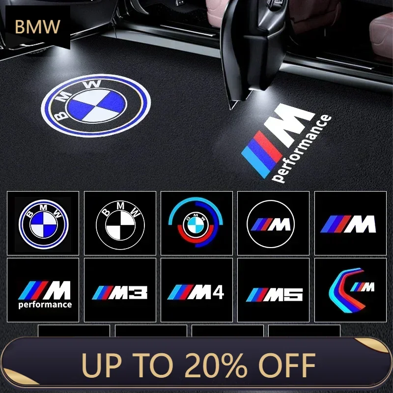 For BMW 2pcs LED Car Door Logo Emblem Styling For BMW M F12 F13 F30 E60 E65 E66 E67 F18 E63 F01 F02 X1 X3 4 5 6 7 Serie Car Acce