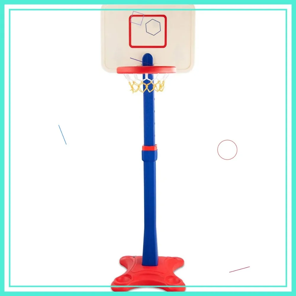 مجموعة طوق كرة سلة للأطفال قابلة للتعديل مع قاعدة ثابتة، لعبة لعب محمولة للاستخدام الداخلي والخارجي للأطفال الصغار والأطفال
