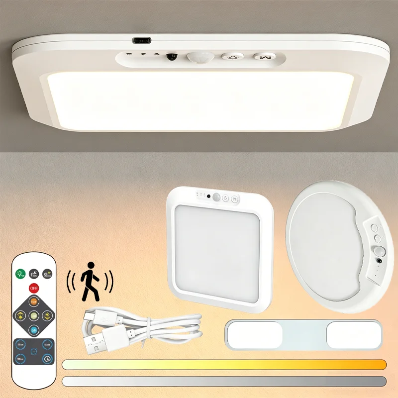 

Motion Sensor Ceiling Light With Remote Control, 3 Lighting Modes LED Lamp for Bedroom Bathroom Kitchen Hallway Wall Mount