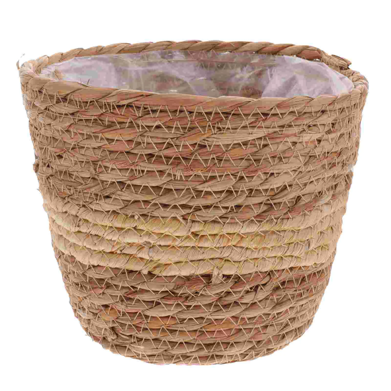 

Seagrass Straw Flower Pot Plant Flower Girl Basket Indoor Woven Plant Girl Planter Bride Trash Bin