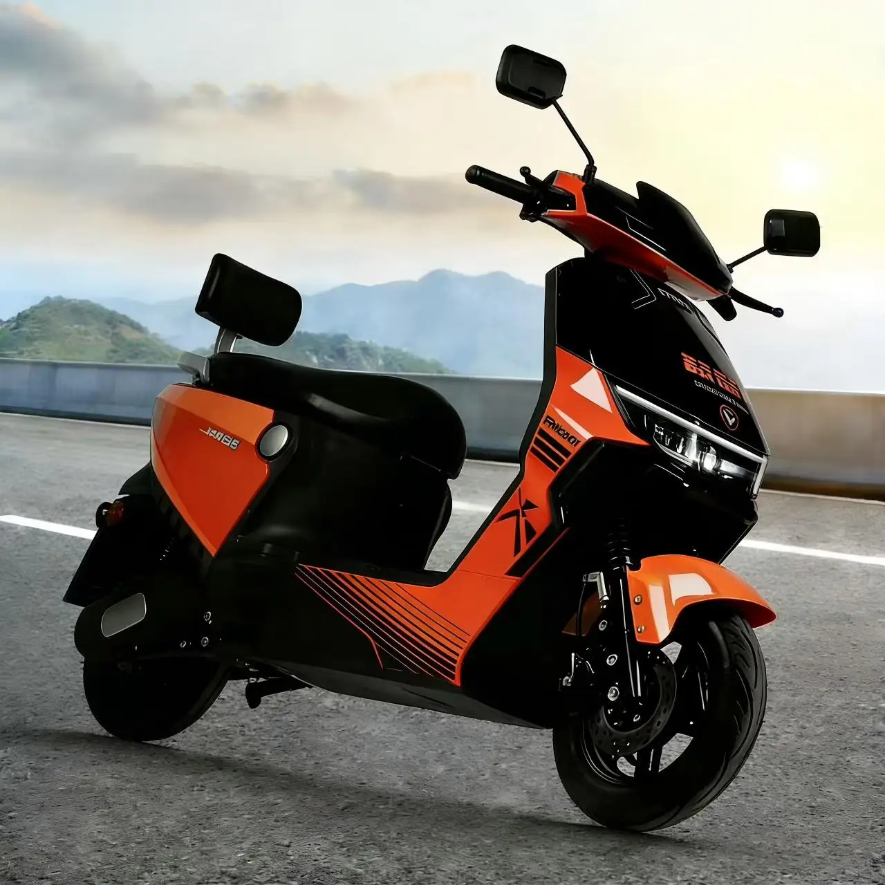 City Scooter 1500W High-power Motor Two-wheel Sports Electric Scooter 60V 72V Lead Acid Battery 60km/h 60-100KM Range Factory