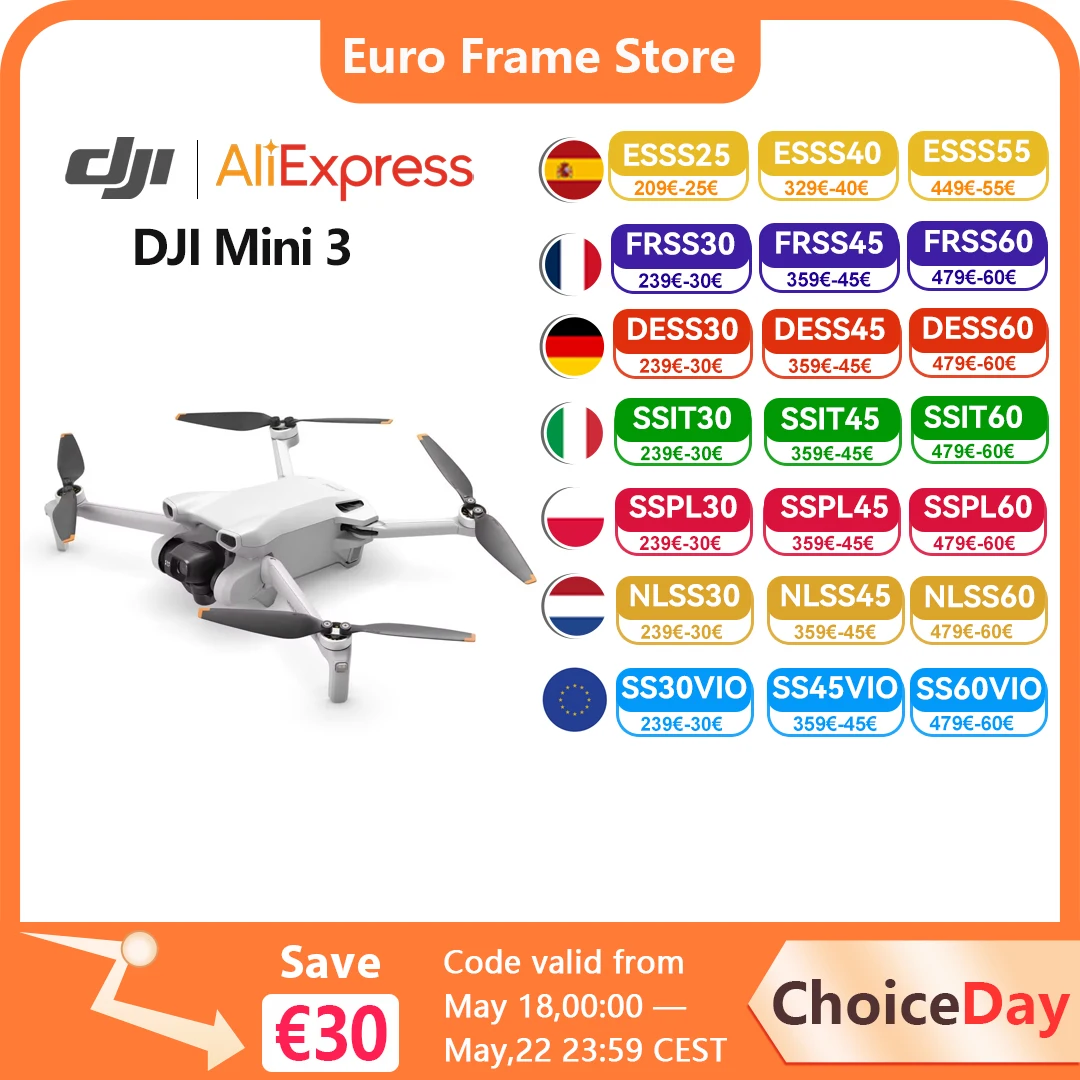 DJI Mini 3, mini drone caméra léger et pliable avec vidéo 4K HDR, 38 minutes d'autonomie de vol, prise de vue verticale réelle, nouveau modèle original C0