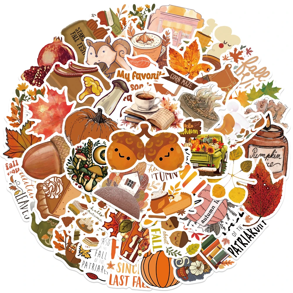 50 قطعة أوراق القيقب الخريف ملصقات موسم الحصاد الذهبي ملصق مائي لتقوم بها بنفسك مجلة كتيب الغيتار الأمتعة الثلاجة ملصقات للمراهقين هدية